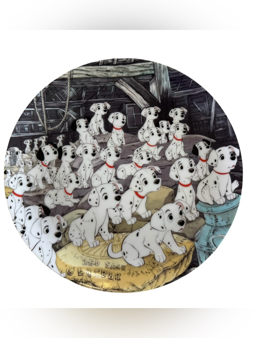 Vintage Disney 101 Dalmatians Porcelain Collector Plate Made in Japan